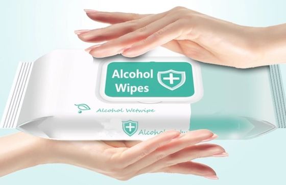 La main antiseptique de nettoyage jetable d'alcool essuie 10 feuilles/sac