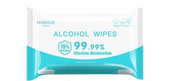 Le désinfectant humide antibactérien essuie l'aseptisation de nettoyage de main d'alcool de 75%