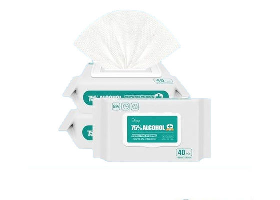 Chiffons humides jetables de nettoyage quotidiens de main d'alcool de 75%