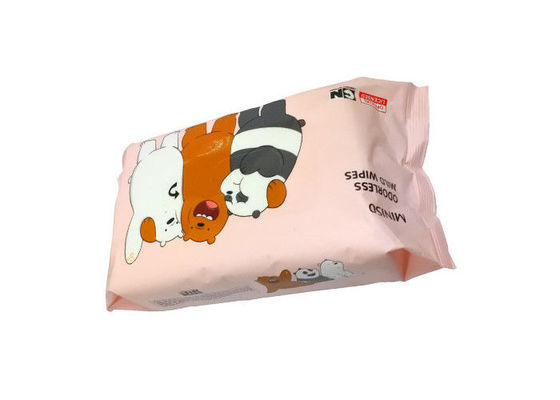 Chiffons non alcooliques doux inodores de bébé 80PCS Flowpack avec l'autocollant